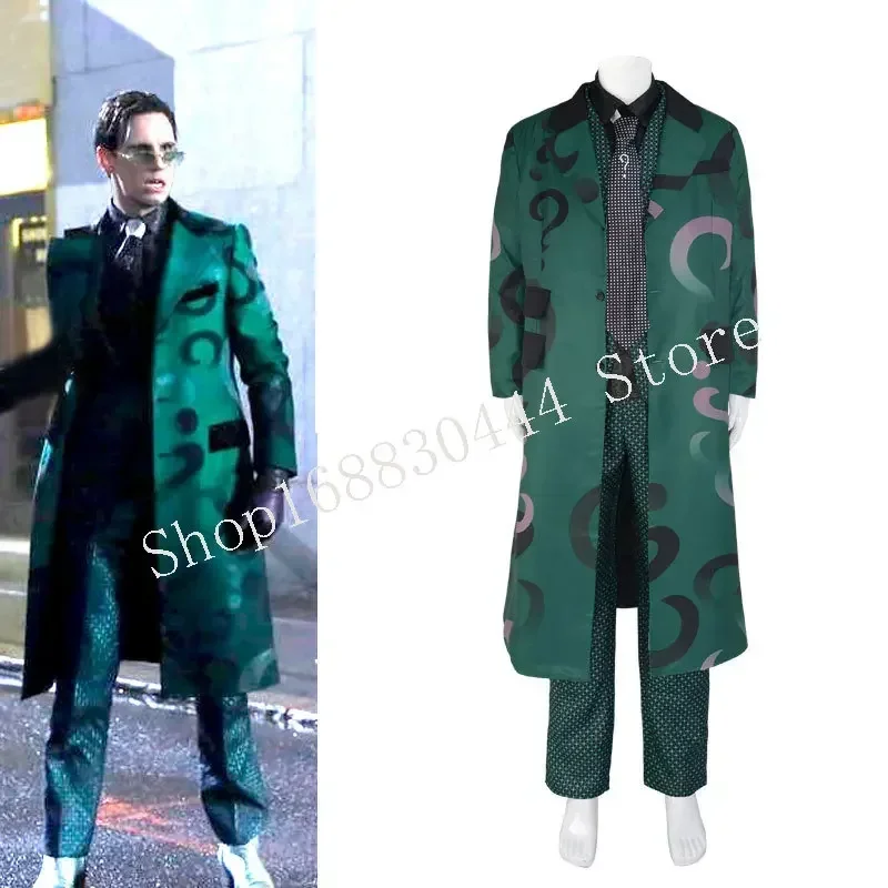 

Gotham Season 5 the Riddler Cosplay Edward Nygma Costume Full Set Suit Halloween Christmas Uniform Cloak Shirt Tie Vest Trousers