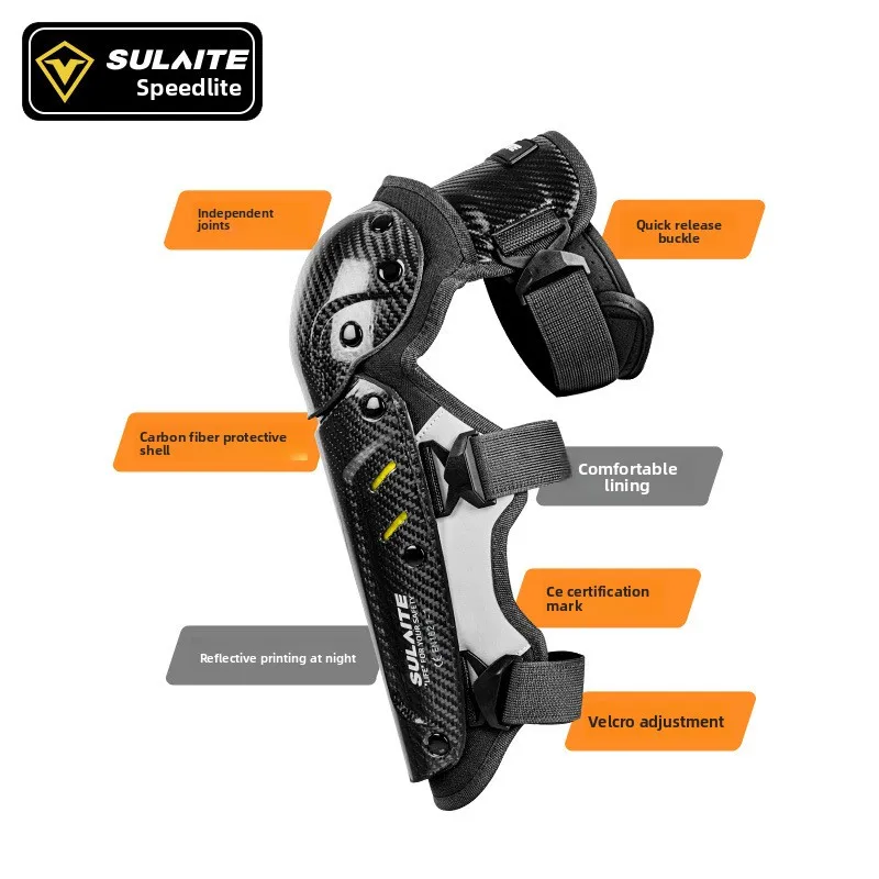 Motorcycle Carbon Fiber Knee Pads Elbow Pads Off-road Locomotive Windproof Riding Protective Gear Motorcycle Knee Elbow Protect