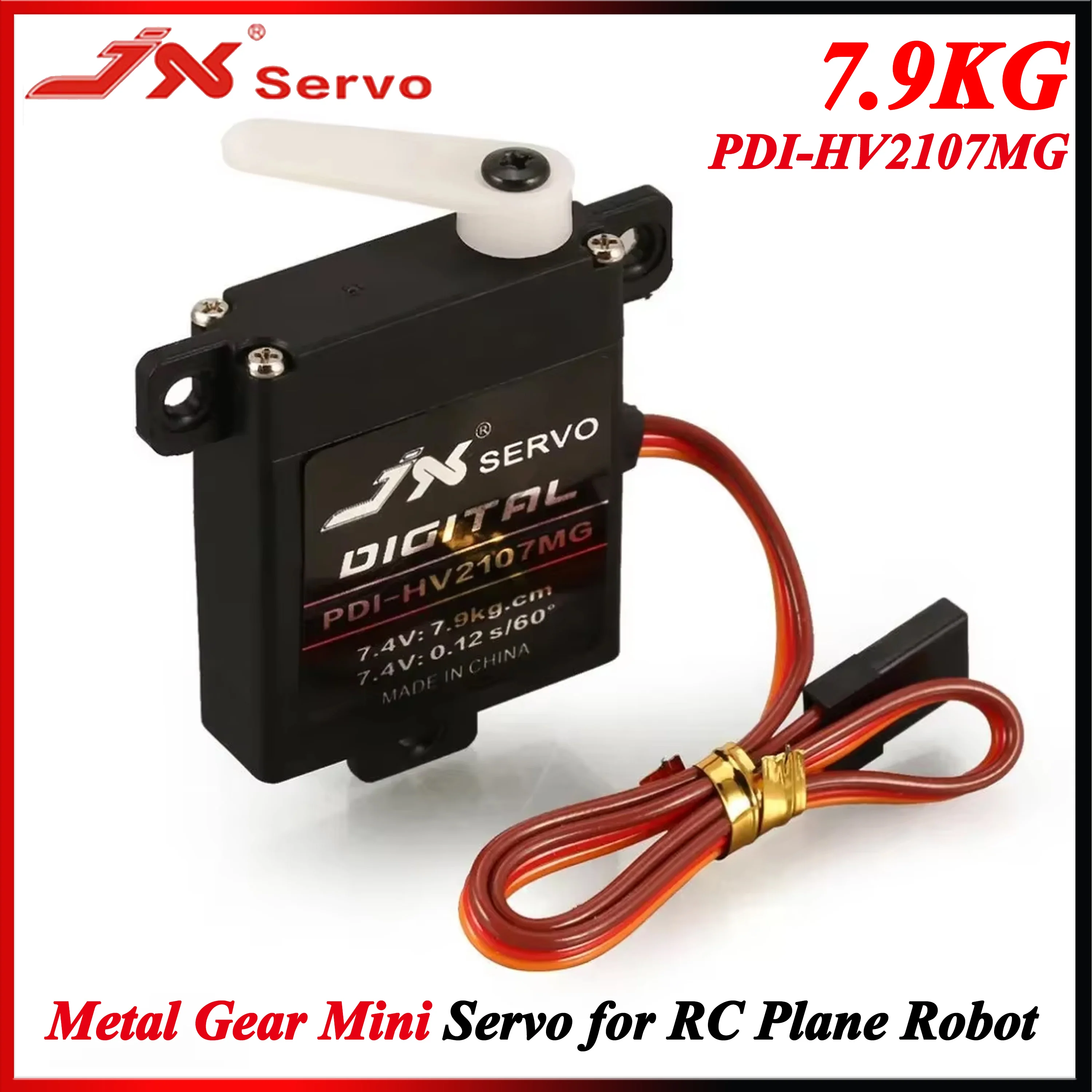 

Сервопривод JX PDI-HV2107MG, 7.9 кг, мини, стандартный, с металлическим редуктором, 6~7.4В, для радиоуправляемых машин, самолетов, игрушек, моделей