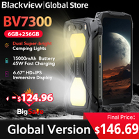 Blackview BV7300 Rugged Phone 6.67'' HD+ IPS 90Hz Display Dual Camping Light NFC 15000mAh 45W Fast Charge Android 14 Cellphone