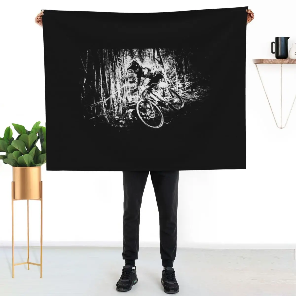 downhill mountain biking Throw Blanket Weighted Shaggy wednesday Furry For Sofa Thin Luxury Designer Blankets