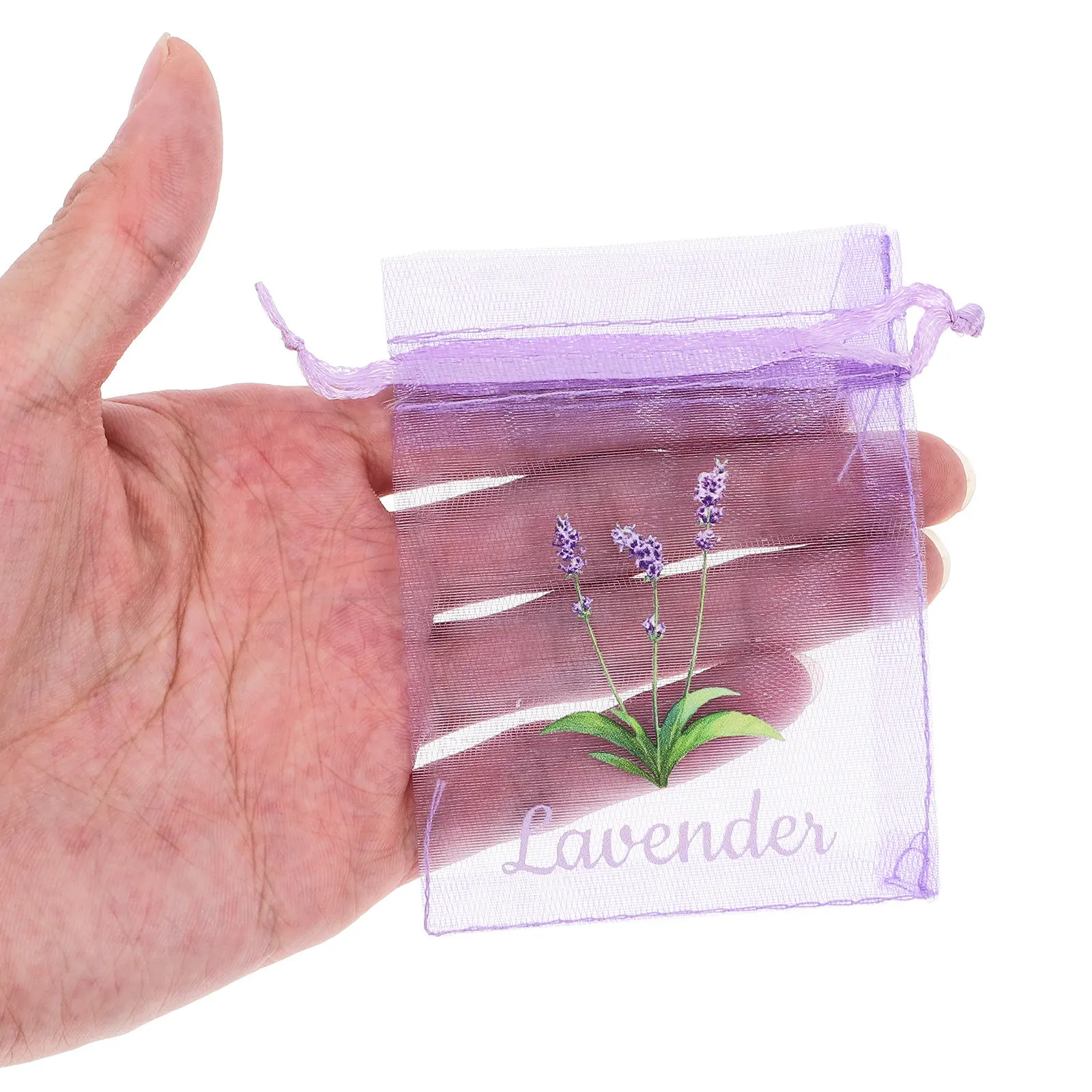 40Pcs Lavender Sachet Bags Empty Drawstring Mesh Pouches 3.54x2.75x0.04 Inch Aromatherapy Fragrance Bags for Wardrobe Storage