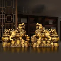 1 Pair Copper Pi Xiu Treasure Bowl Bravery Ornaments , Home Living Room Office Desktop Decorations