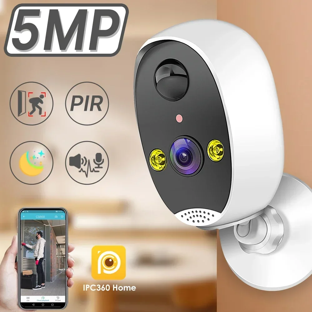 

IPC360 Home Wifi Battery Camera MINI 5MP Outdoor Wireless Video Surveillance Camera Waterproof Smart Security CCTV Cameras Wi-Fi