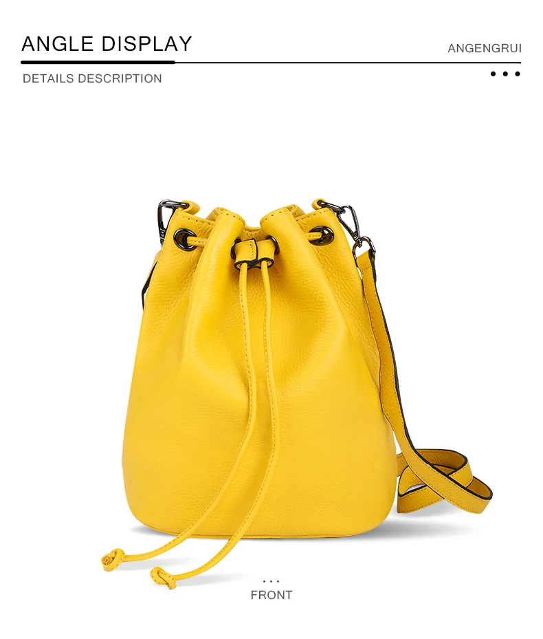 New Genuine Leather Bag, Bucket Bag, Multifunctional Handheld Small Handbag, Fashionable Single Shoulder Crossbody Bag For Women