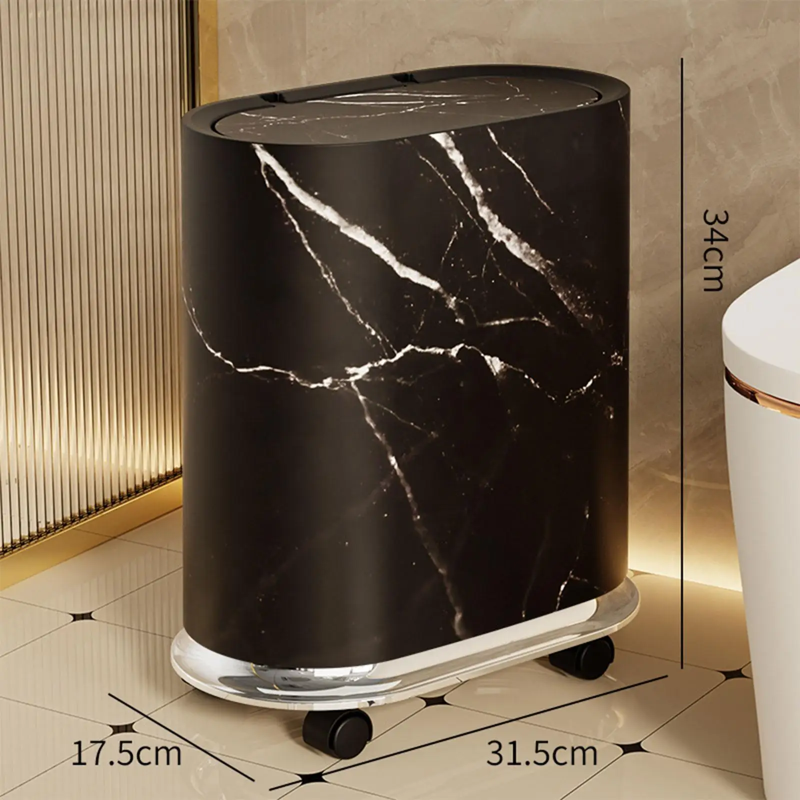 Trash Bin with Removable Wheels Trash Can Removable Inner Bucket Practical