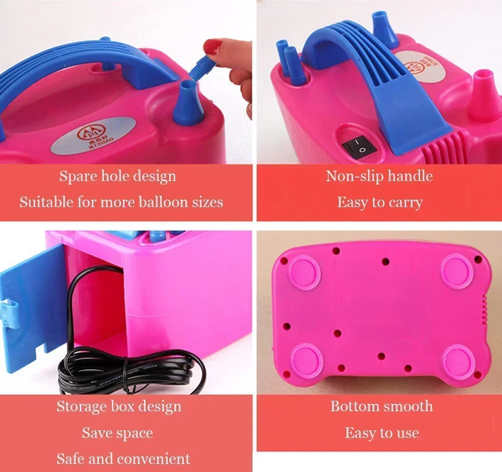 Dual-Nozzle Electric Inflatable Pump Balloon Air Pump Inflator Electric Balloons Inflatable Machine Portable Inflatable Blower