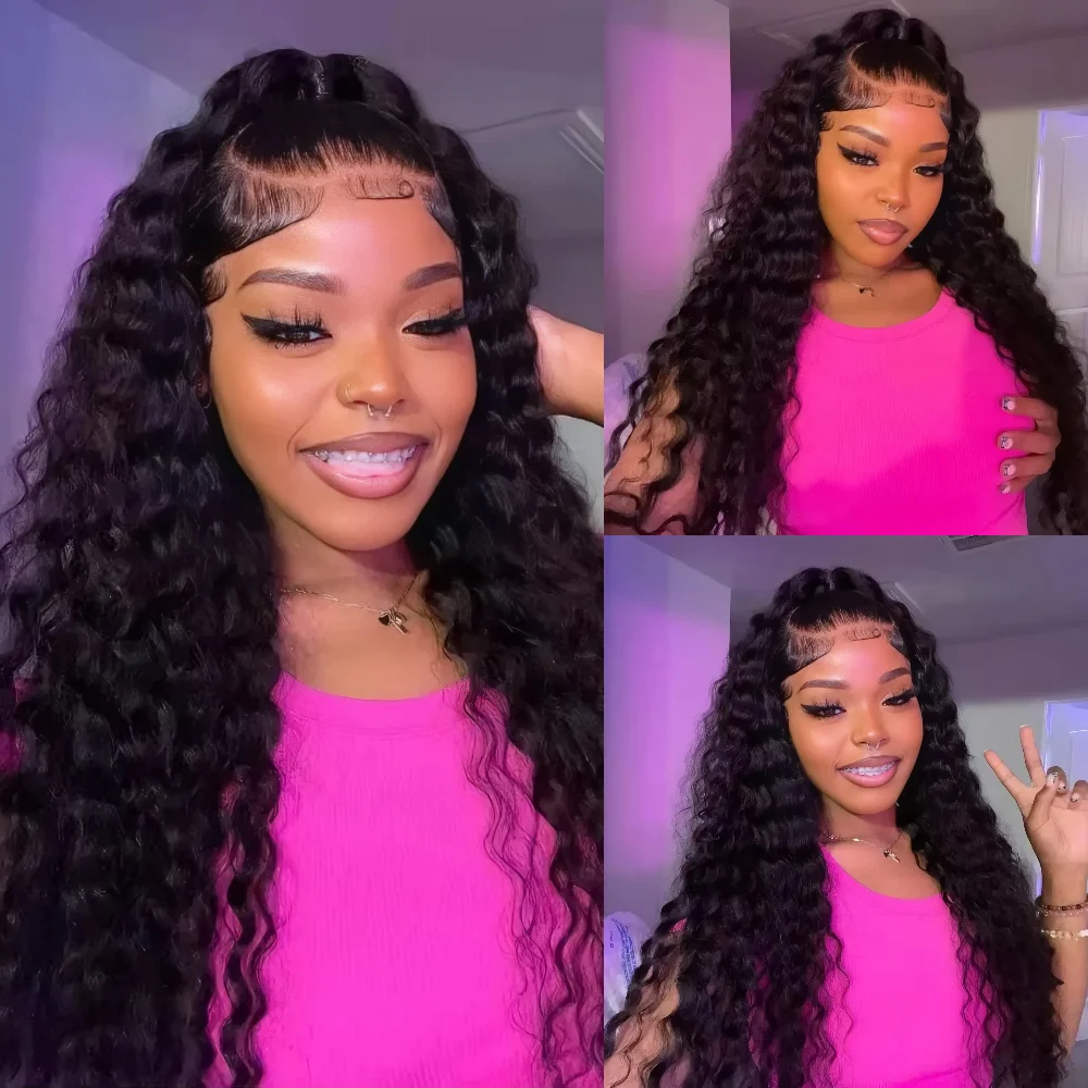 

38-дюймовый парик из кудрявых волос, 13x4 HD Lace Frontal, из натуральных человеческих волос, плотность 200%, предварительно выщипанные, 13x6 HD Lace Frontal парики из кудрявых волос