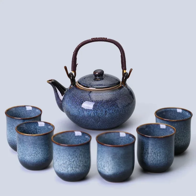 

Ceramic Kiln Glaze Travel Tea Set Coffee Teapot and Cup Set Chinese Pot Gaiwan Gongfu Tea Sets Cups and Mugs Teacups Complete
