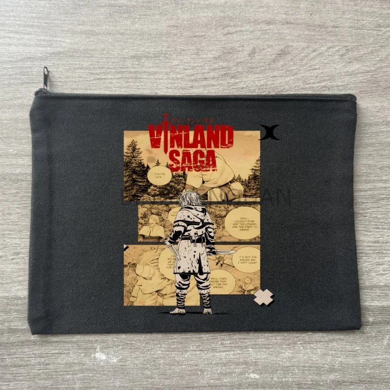 

vinland saga Makeup Organizer Women's Canvas Makeup Bag Environmental Protection Large Capacity Fashion Shopping Wallet
