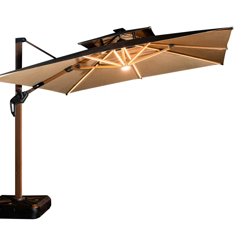 Outdoor courtyard Outdoor villa Small courtyard Balcony Sun garden Umbrella