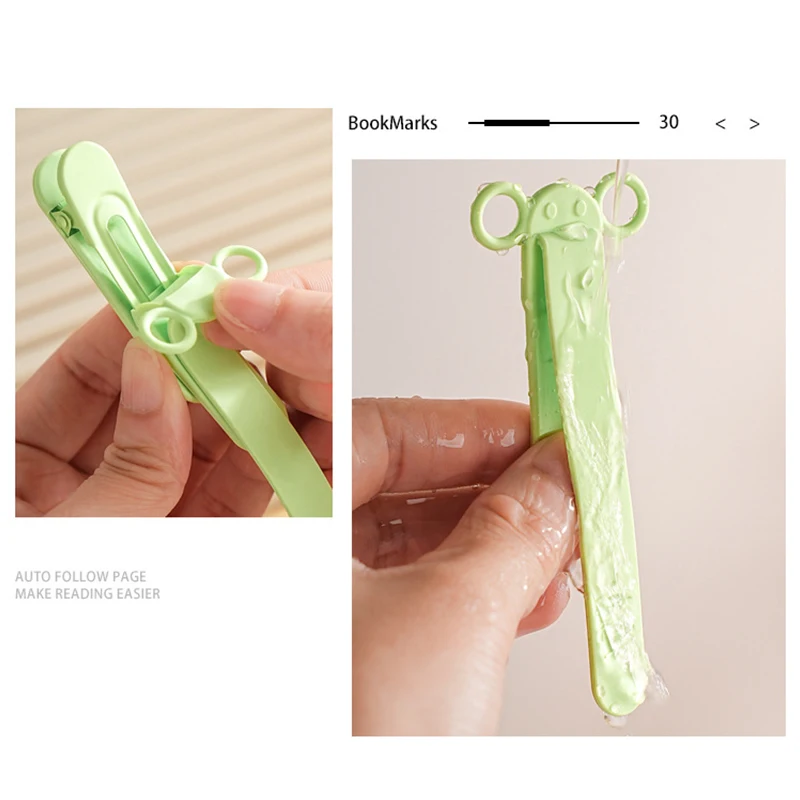 Clipe de marcador de silicone de elefante fofo com suporte de caneta, lançamento de página automaticamente, divisor de página de caderno para escola, 1 peça