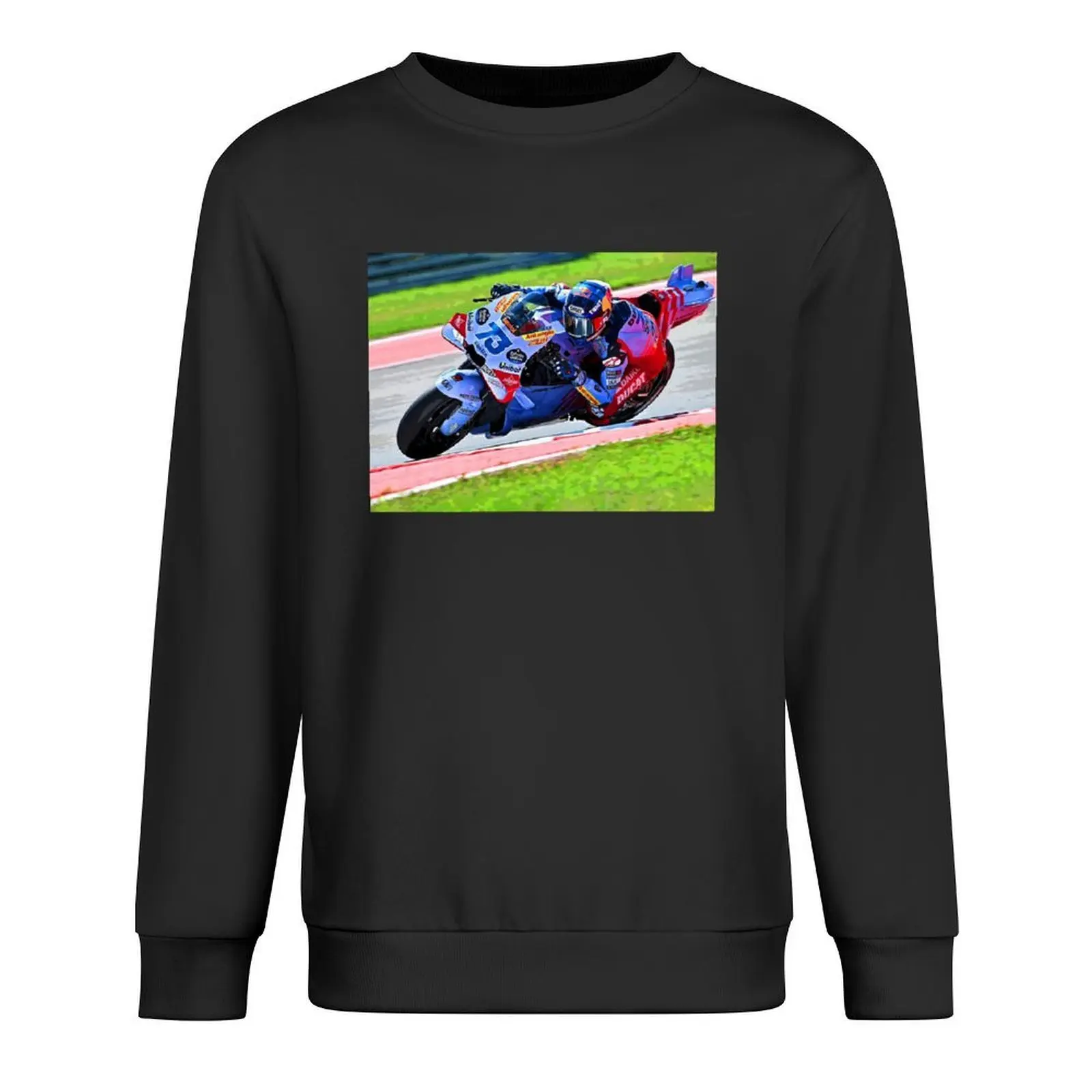 

álex Márquez making a knee down in the corner abstract Pullover aesthetic clothing tracksuits sports sweatshirt man
