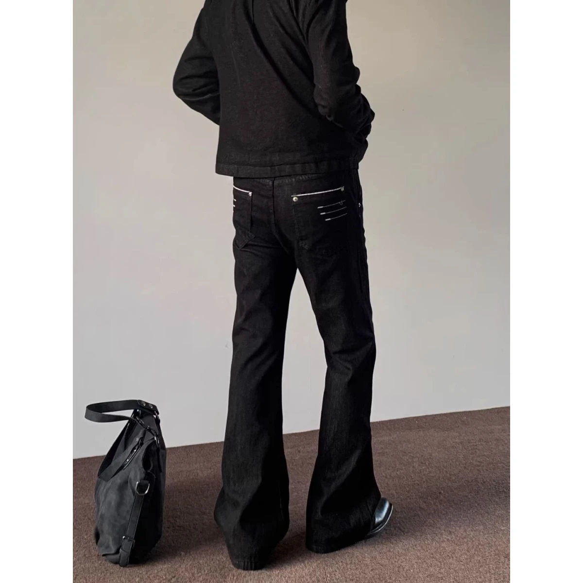 Retro American Cleanfit Bell Bottoms 13 Oz Narrow Stitching Heightening Versatile Commuter Jeans Youthful Trendy Breathable