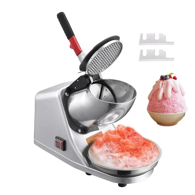 Ice Crusher Prevent Splash Electric Double Blades Snow Cone Maker 2200RPM Shaved Ice Machine Home And Commercial Ice Crushers