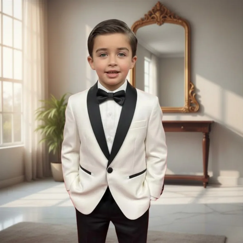 Prom Boy Suits 2 Pieces Wedding Kids Suit Wedding Formal Tuxedo Birthday Party Wear Comfortable Child Suit Set Custom Suit