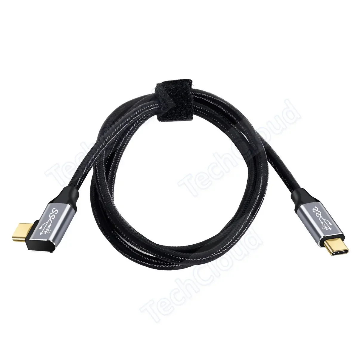 100W USB C to C Cable 90 Degree angle 10Gbps Type-c Cable aluminium alloy shell For Smartphones, tablets, handheld video games