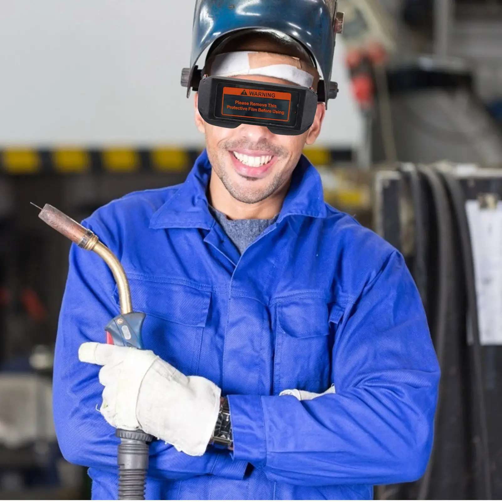 Solar Powered Auto Darkening Welding Goggles Lightweight PP Frame Adjustable Shade Uv Ir Protection for Arc Welding Grinding