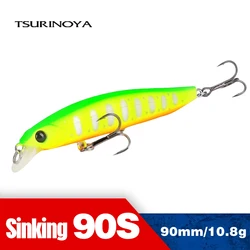 TSURINOYA 90SS Dive RAnge 70-80cm Slow Sinking Shallow Range Minnow 90mm 10.8g DW103 Movement Center Of Gravity Hard Bait