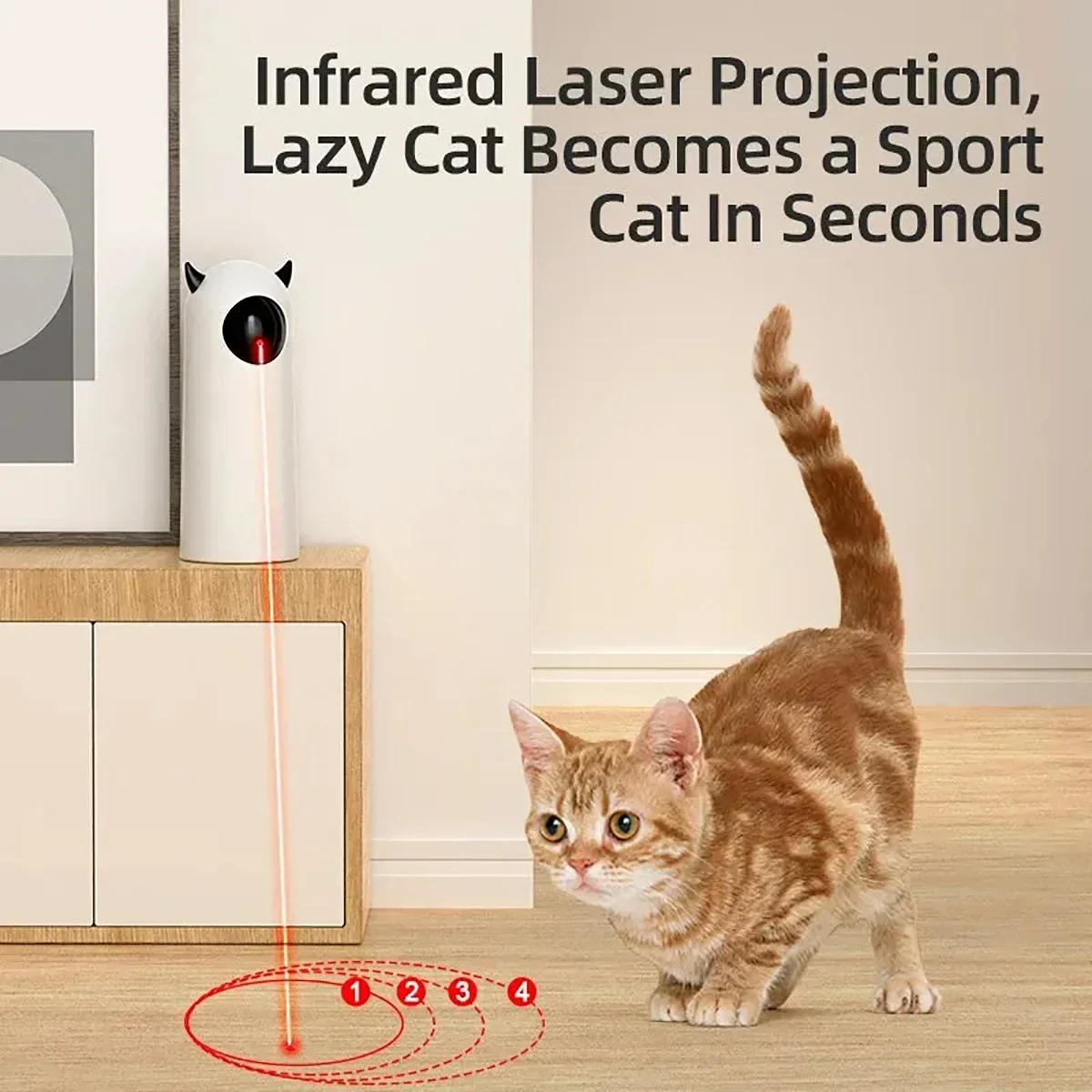 

Automatic Laser Cat Toys Interactive Puppy Dog Kitten Electric Teaser Toy Rechargeable Cat Laser Toy Pet Supplies