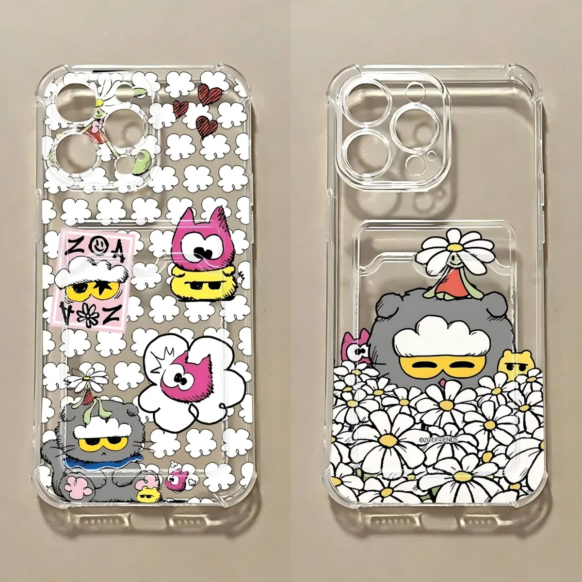 Luxury Cute ZO&FRIENDS Card Hold Phone Case For Samsung Galaxy S26 S25 S24 S23 S22 S21 S20 FE Edge Plus Ultra M33 M53 M54 5G