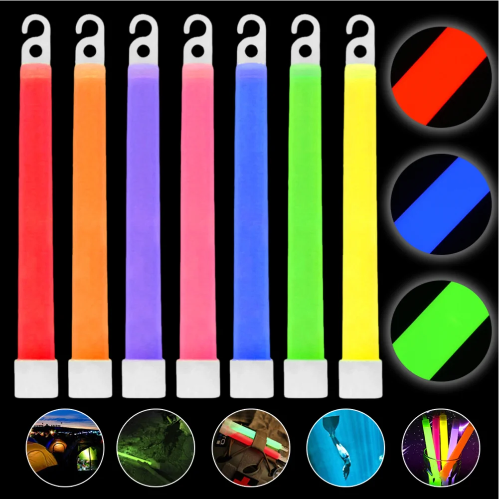 1–10 Stück Leuchtstäbe, 15,2 cm, mit Haken, Party-Fluoreszenzlicht für Wandern, Camping, Outdoor, Notfall, Konzert, Party, Leuchtstäbe