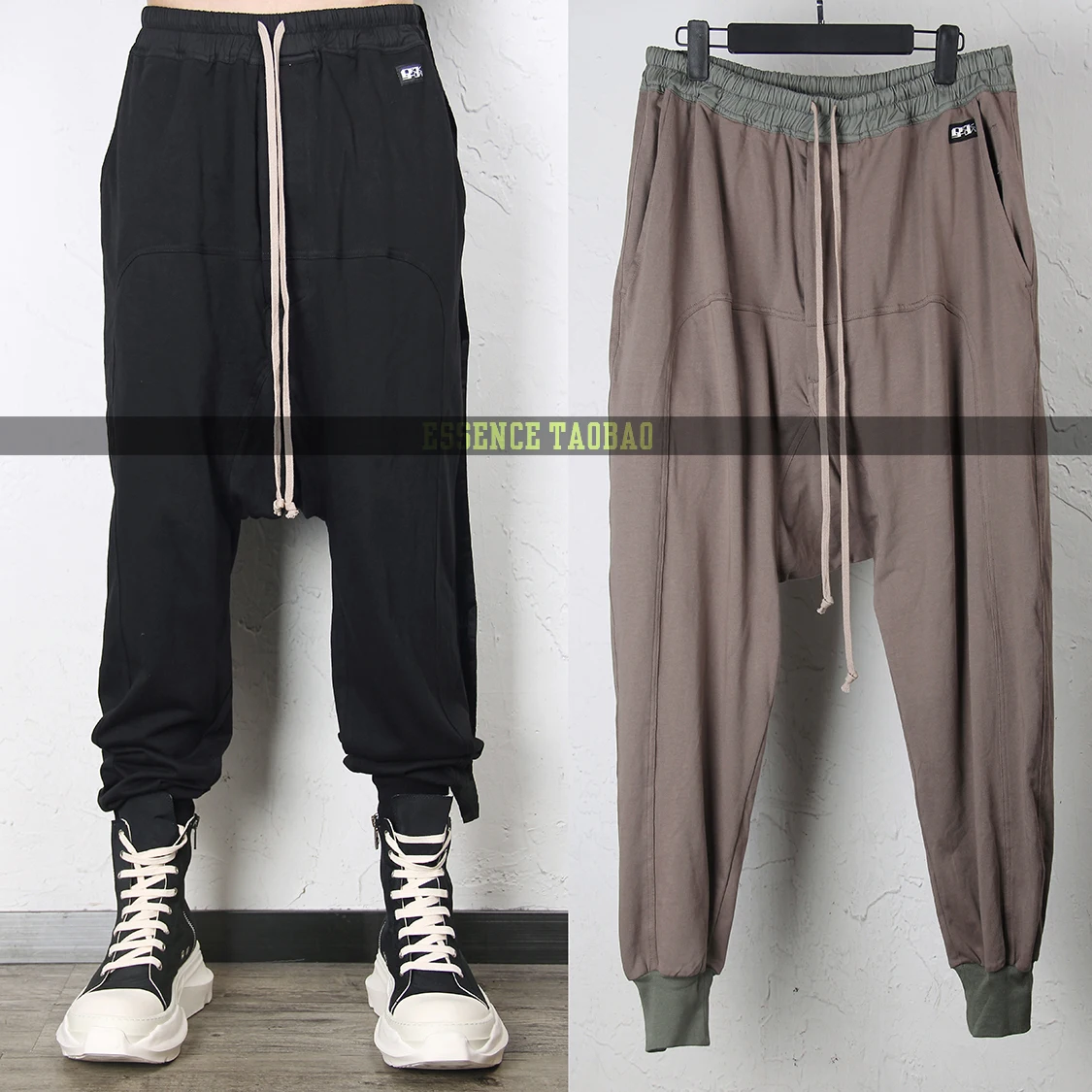 

Rodrk2 Long Rope Splicing Color Harlan Sports Pants Loose Fit Faion Urban Sle for Middle Youth All Seasons