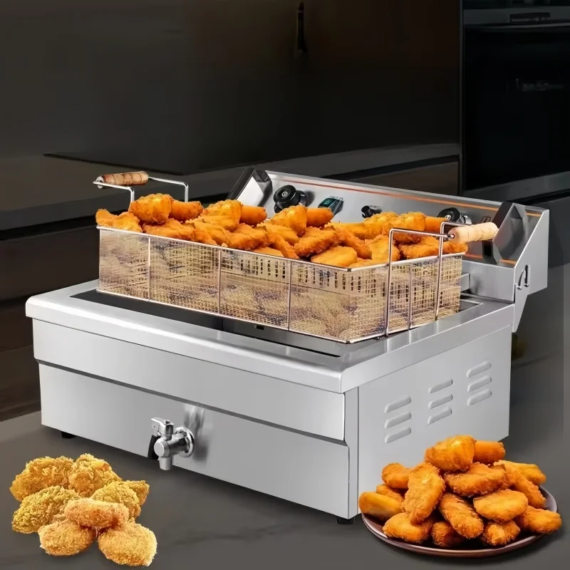 Fritadeiras comerciais de 20 litros Fritadeiras de batata Tornado de grande capacidade / Fritadeira elétrica industrial