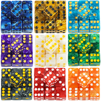 Marble D6 Game Dice 10PCs Square Corner 16MM Math Entertainment Acrylic Gambling Tool Dice