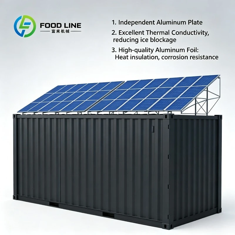 Heavy Duty 20ft Industrial Solar Container Cold Room Stores Surplus Solar Energy To Sustain Cooling On Cloudy Rainy Weather Days