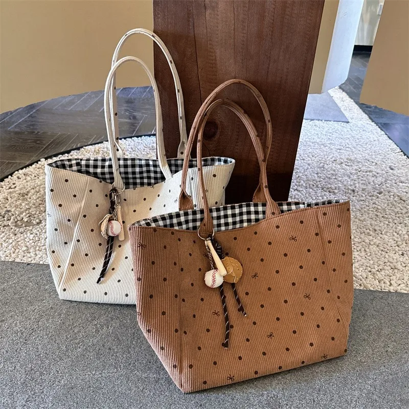 Limited Edition Design Handbag - Women's New Autumn-Winter Style with Polka Dots and Bow Ties, Single Shoulder Bag and Handbag
