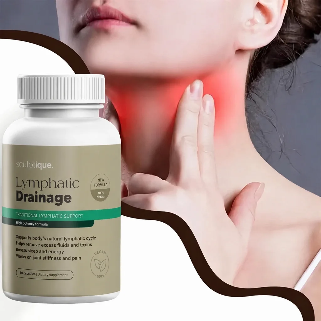 100% Vegan Lymph Drainage Capsules | Eases Body Swelling Puffiness, Joint Health, Pain Relief Natural Herbal Detox Formula 60ct