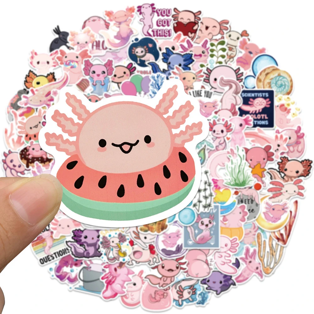10/30/50/100PCS Axolotl Graffiti Stickers Cute Animal Cartoon Decal Kids Toy Suitcase Scrapbook Diary Phone Laptop Sticker Pack