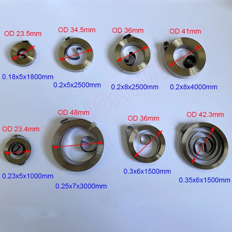 0.18--0.35mm Thickness Stainless Steel Flat Wire Coil Spring Constant Force Springs Electronic return spring