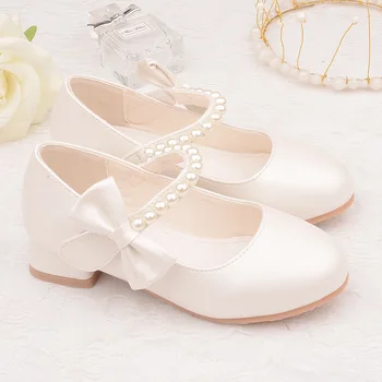 לבן קשת באביב ובסתיו בנות העקב גבוה נעלי הנסיכה פנינה משאבות