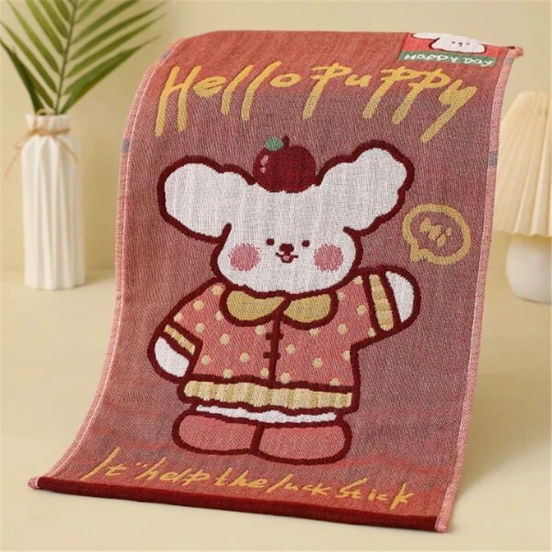 مناشف يد قطنية شاش، طباعة حيوانات، للحمام والمطبخ، 25*50 سم، رقيقة، 4 قطع