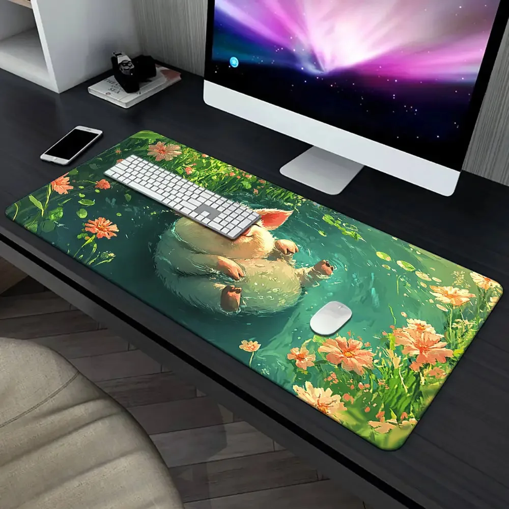لوحة ماوس مكتب ألعاب كبيرة الحجم ومضادة للانزلاق مقاس XXL، وقاعدة مطاطية ناعمة وملحقات كمبيوتر لسطح القماش الناعم