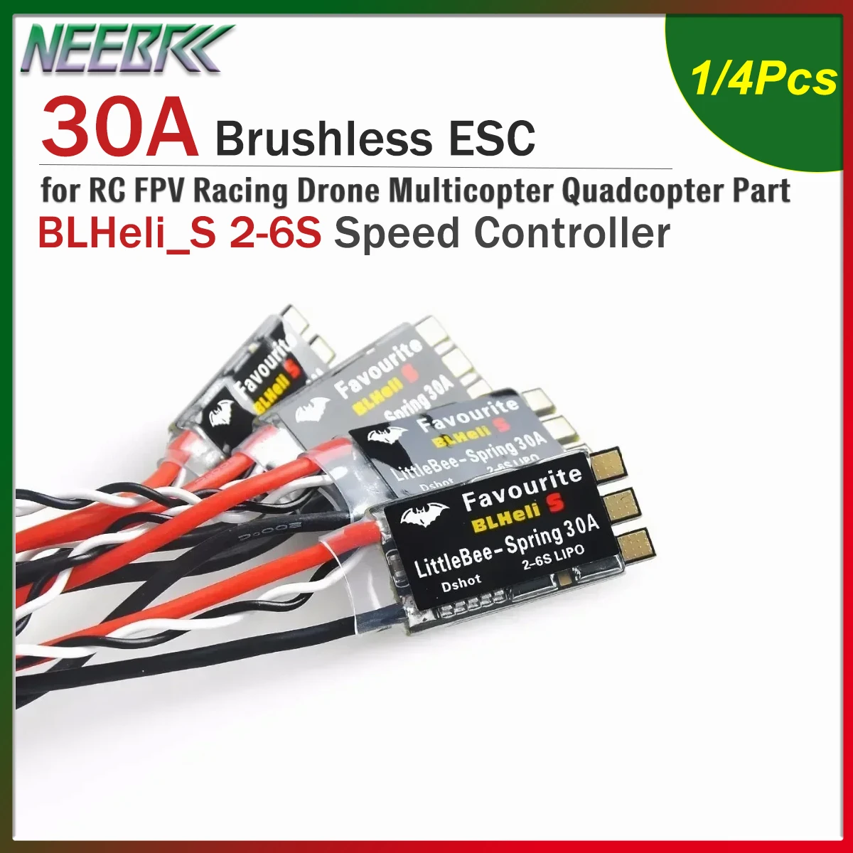 1/4PCS LittleBee Little Bee BLHeli_S 30A Brushless ESC Speed Controller 2-6S for RC FPV Racing Drone Multicopter Quadcopter Part