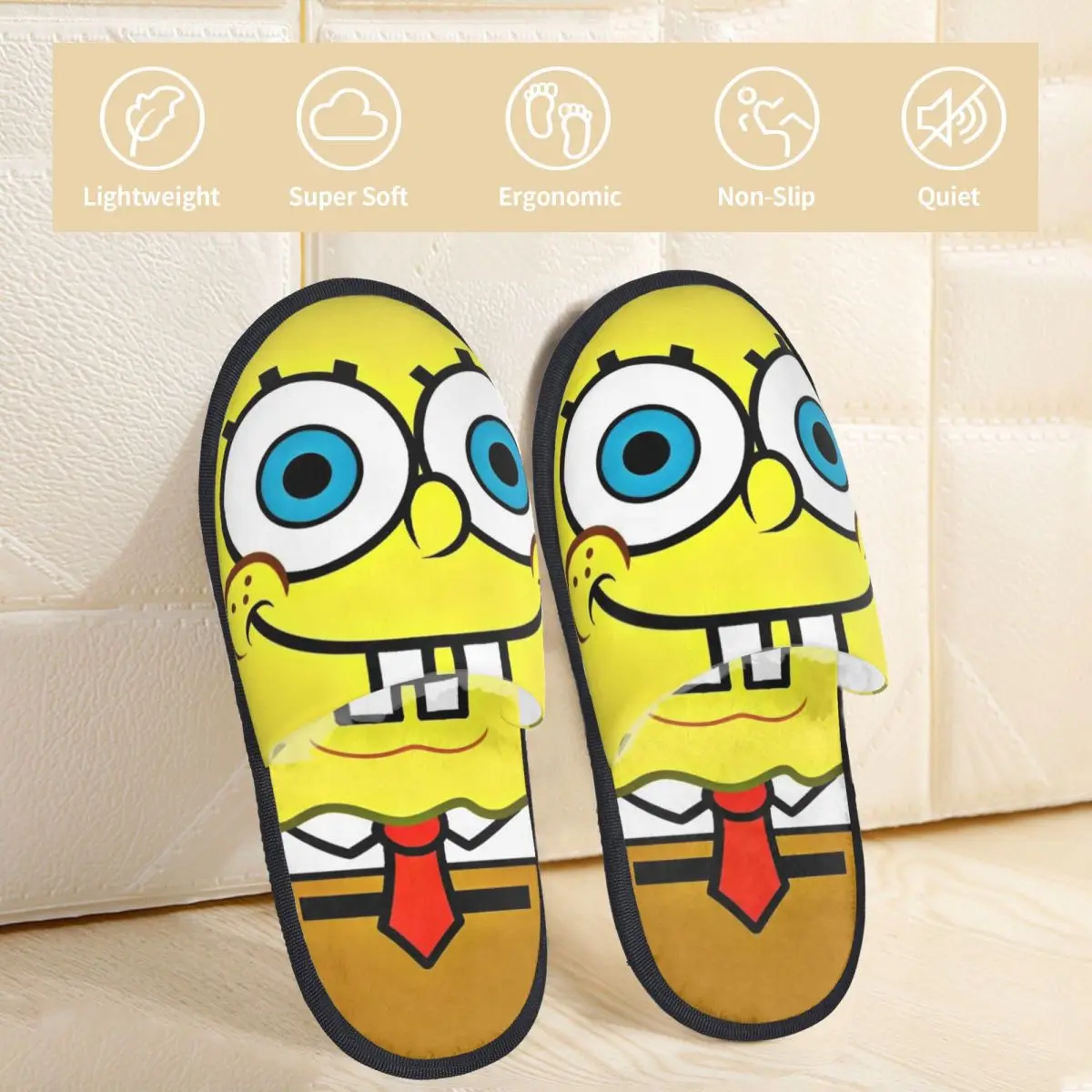 SpongeBobed Anime Cartoon Slippers for Woman Man House Shoes Soft SPA Slippers