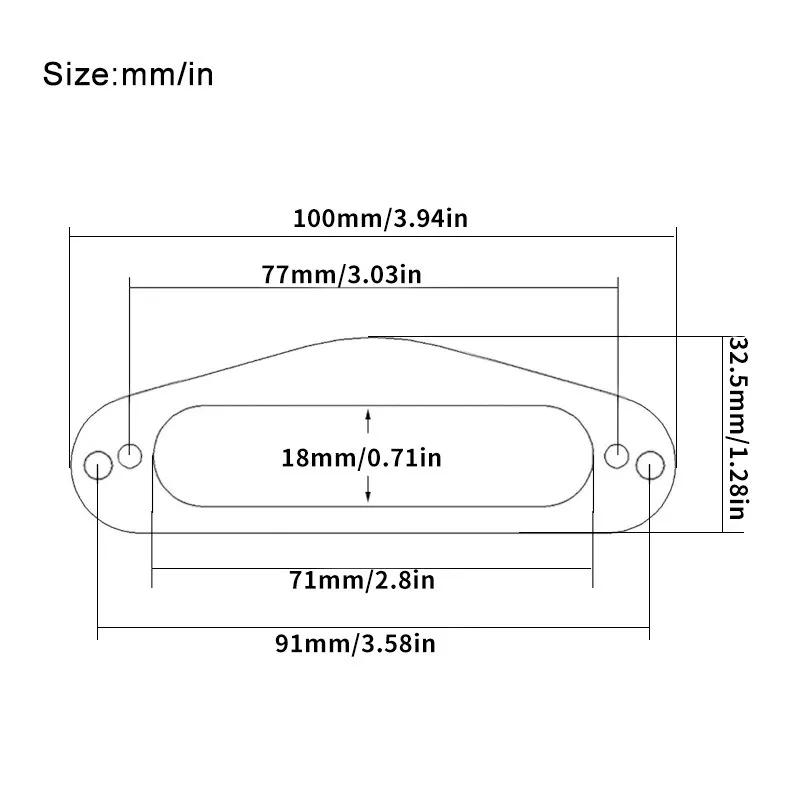1Pc 100x32.5MM Metal Pickup Frame with Screws ST Single Coil Pickup Triangle TL Neck Pickup Ring Guitar Replacement Accessory - view 6