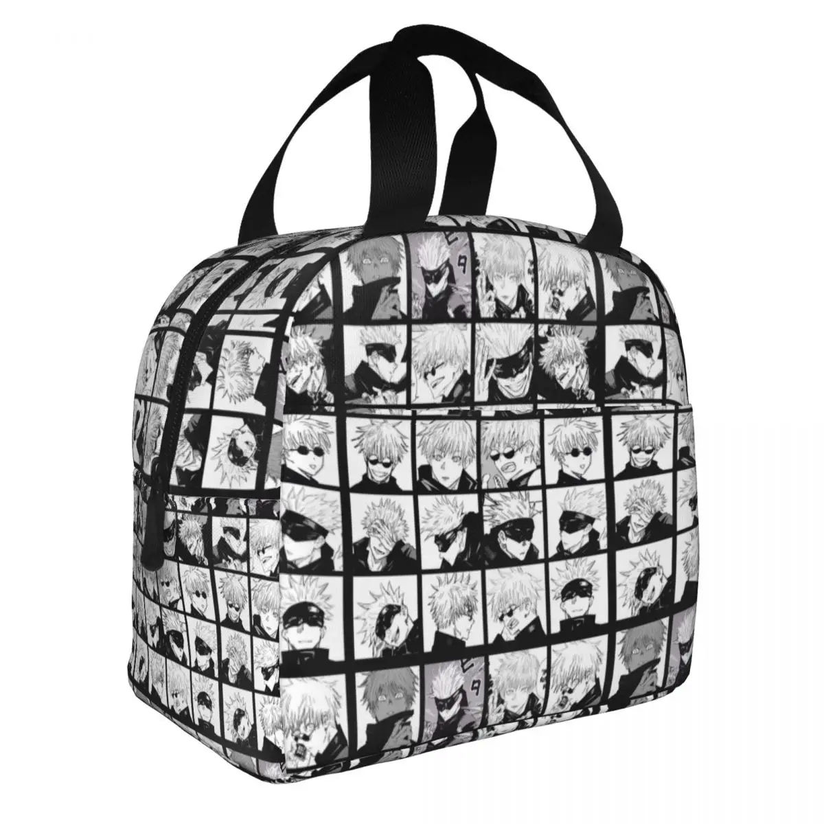 Gojo Satoru Collage Insulated Lunch Bag Large Jujutsu Kaisen Anime Lunch Container Thermal Bag Tote Lunch Box School Outdoor