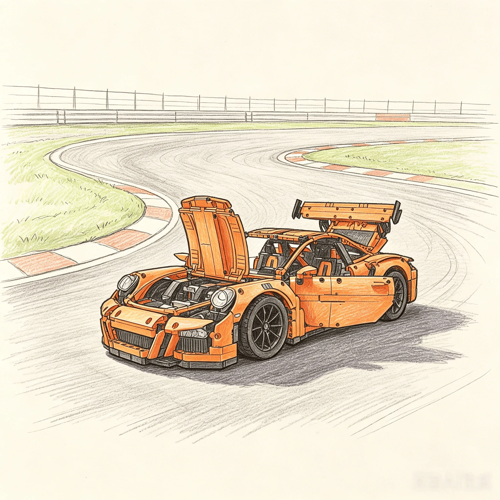 

NEW building blocks Classic Super racing sports orange GT3 car model brick holiday gi Gifts