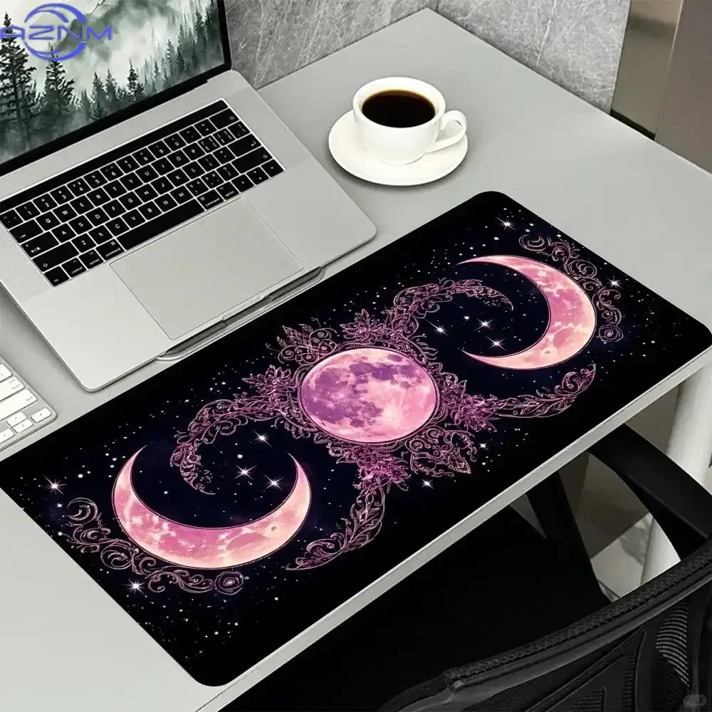 Celestial Moon Phase Large Desk Mat Non‑Slip Rubber Gaming MousePad HD Print Keyboard Pad For Office Laptop Gamer Pc Accessories