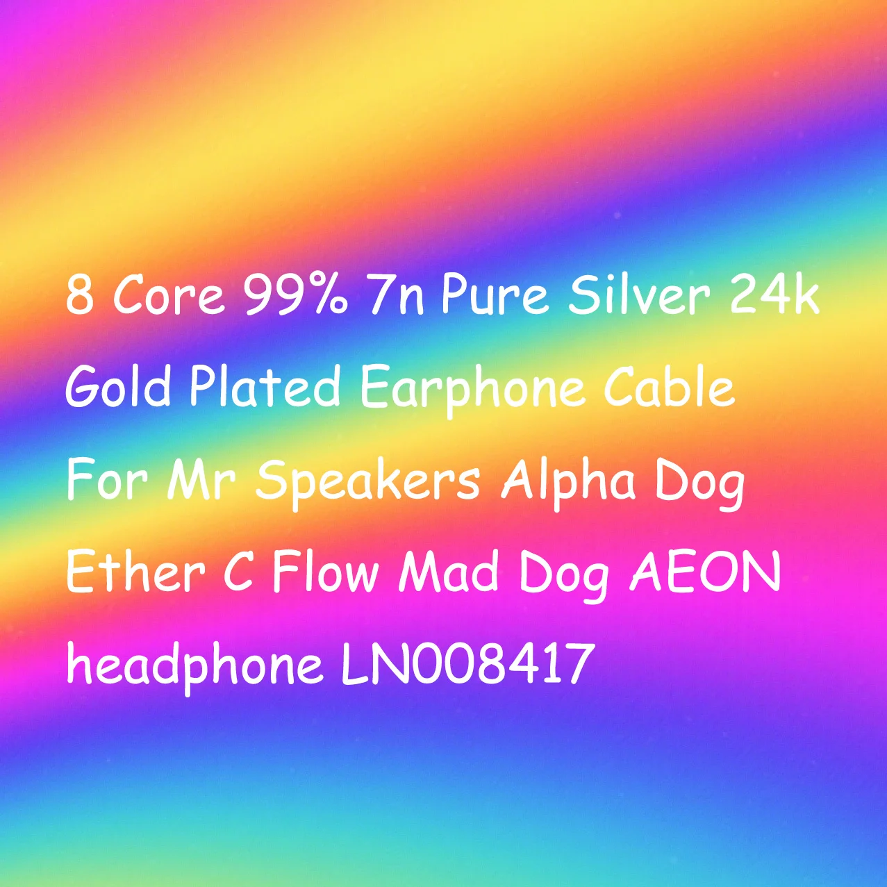 8芯99% 7N純銀24K金メッキイヤホンケーブル Mr Speakers Alpha Dog Ether C Flow Mad Dog AEONヘッドホン LN008417用