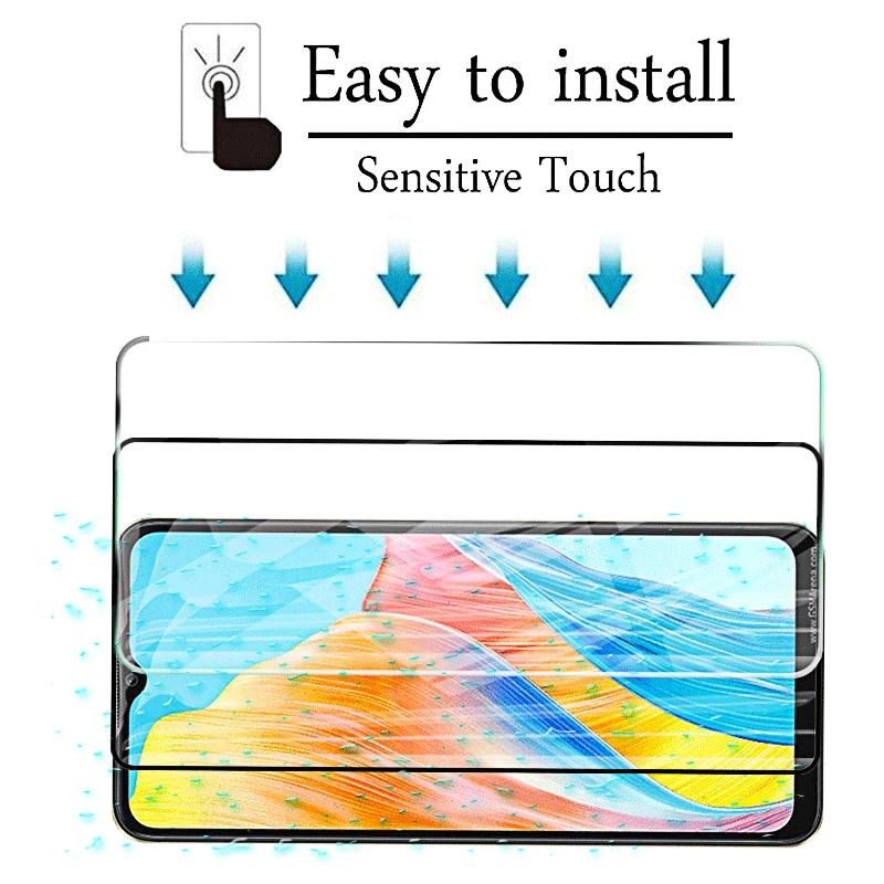 Vidro Temperado para Oppo Protetores de Tela 4G, Filmes de Lente de Câmera, Proteção Frontal, 6 em 1, A58, A78, 5G