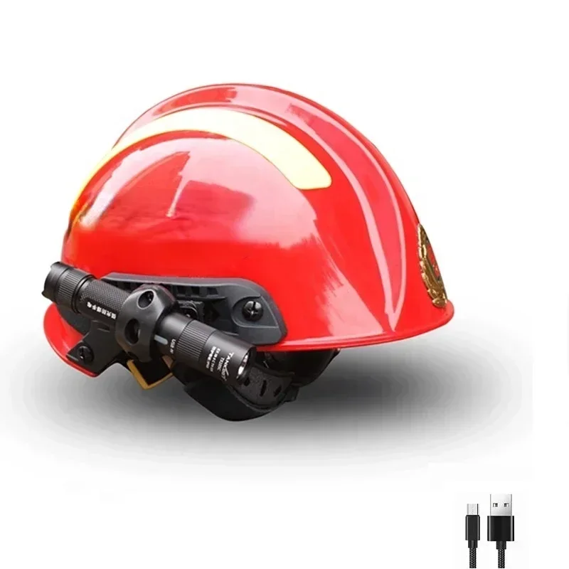 USB C Rechargeable Fireman Explosion Proof Torch Led Flashlight For Helmet