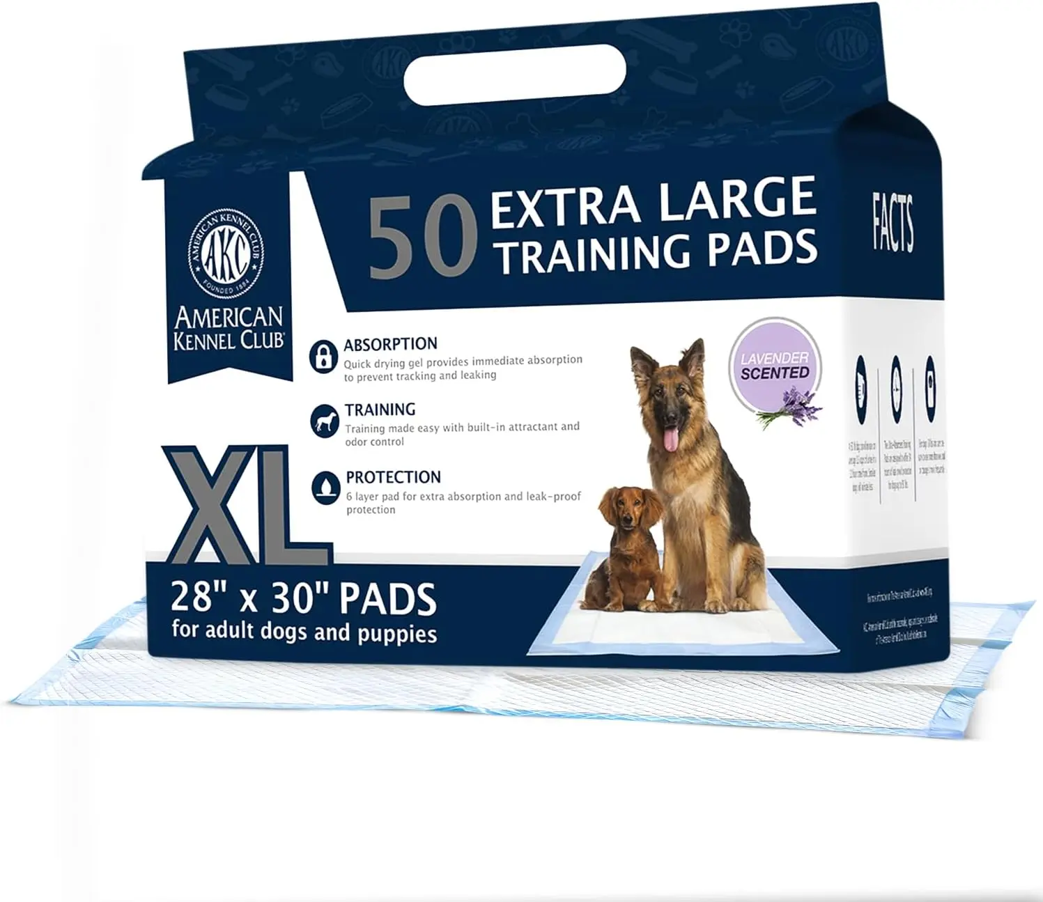

Ultra Absorbent Quick Dry Puppy Training Pads, 28x30, Lavender Scented, 50 Count