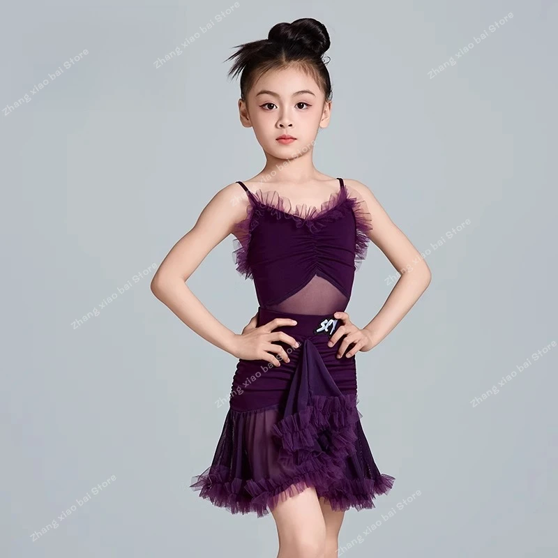 

Standard Cha Cha Rumba Latin Dance Dress Girls Children Ballroom Dance Competition Dresses Kids Samba Tango Salsa Dance Clothes