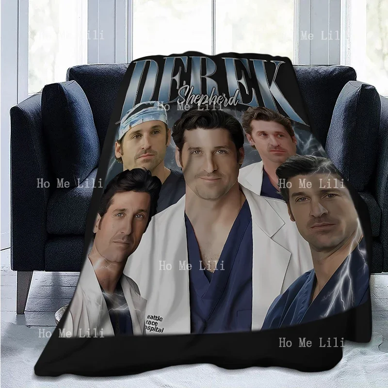 Legendary Doctor Derek Shepherd Homenaje Vintage Anatomía Regalo Manta de Franela Uso para Todas las Temporadas Acogedor Felpa Ligero