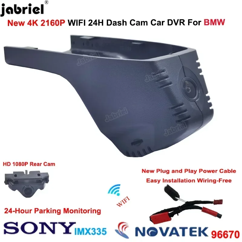 

Dedicated 4K Wifi Car DVR Dash Cam Front and Rear Camera For BMW 3 Series G20 G21 G28 X5 G05 X7 2018 - 2020 2021 2022 2023 2024